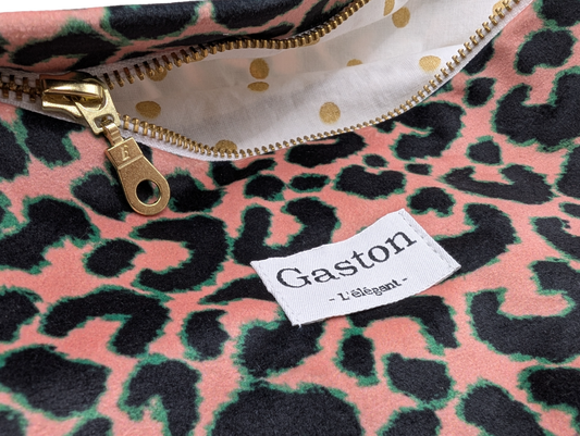 Banane velours léopard rose