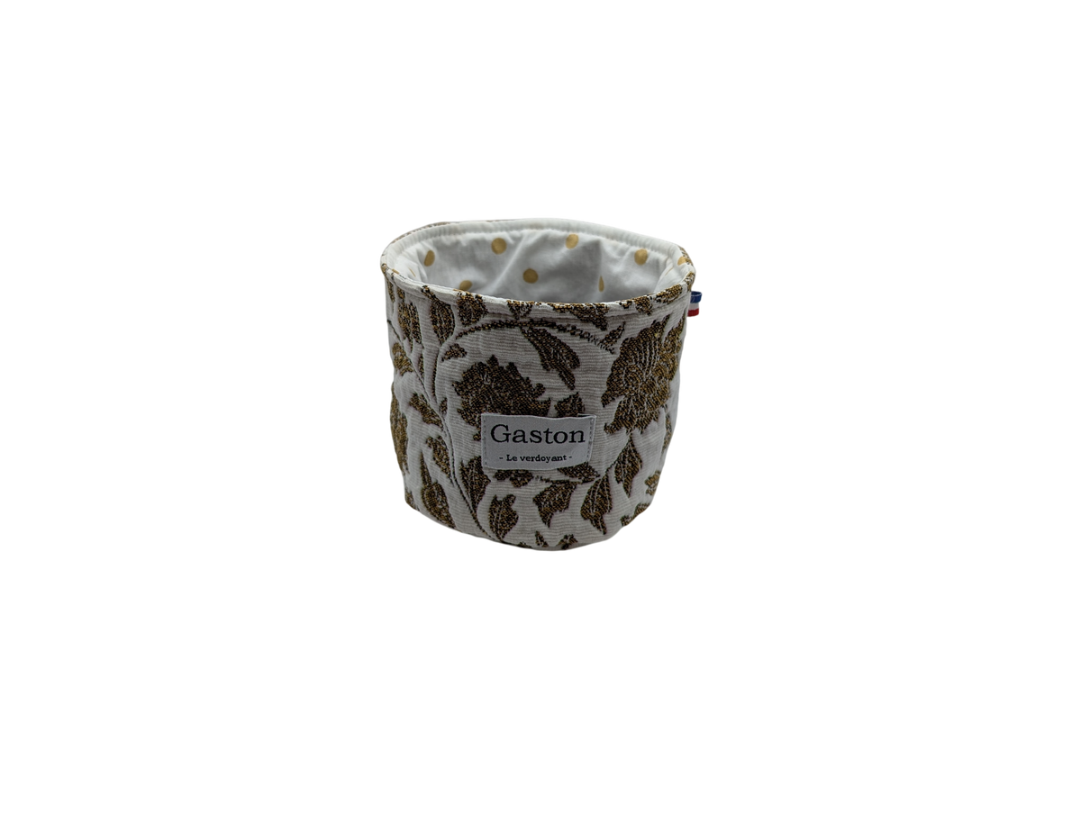Cache pot vintage jaune