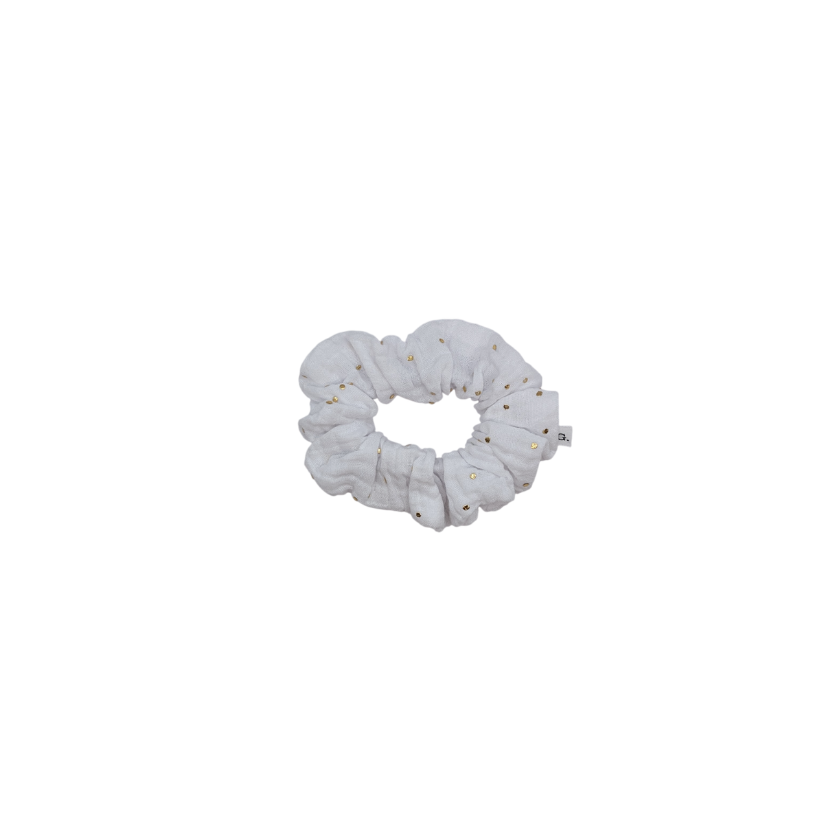 Chouchou blanc pois doré