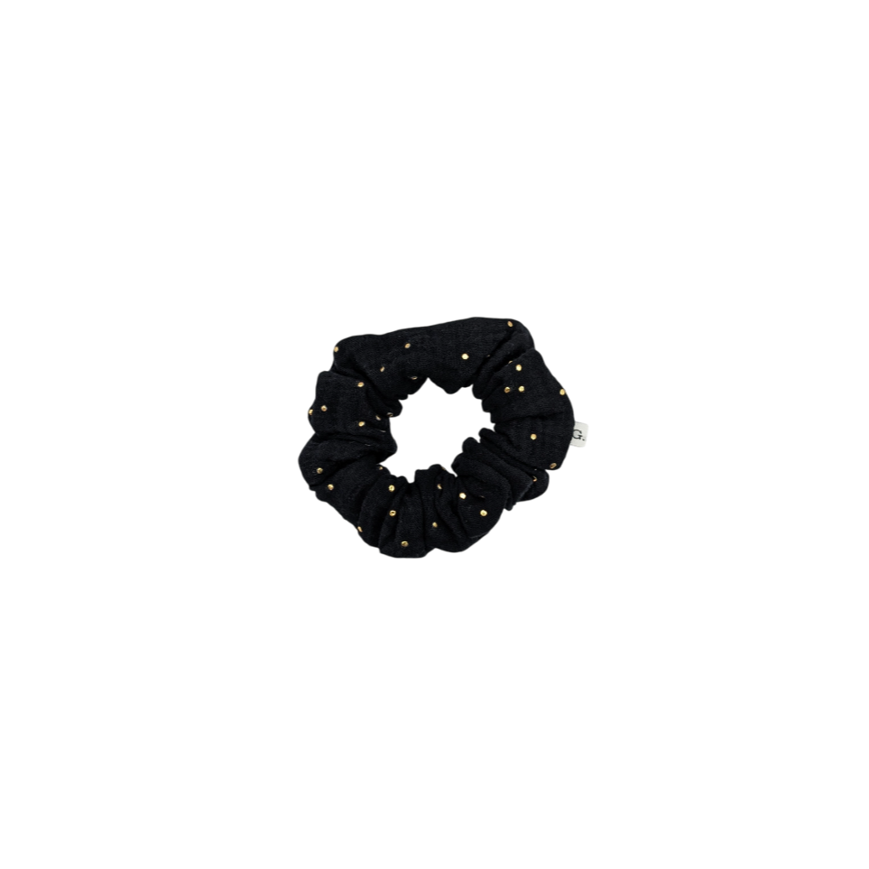 Chouchou noir pois doré