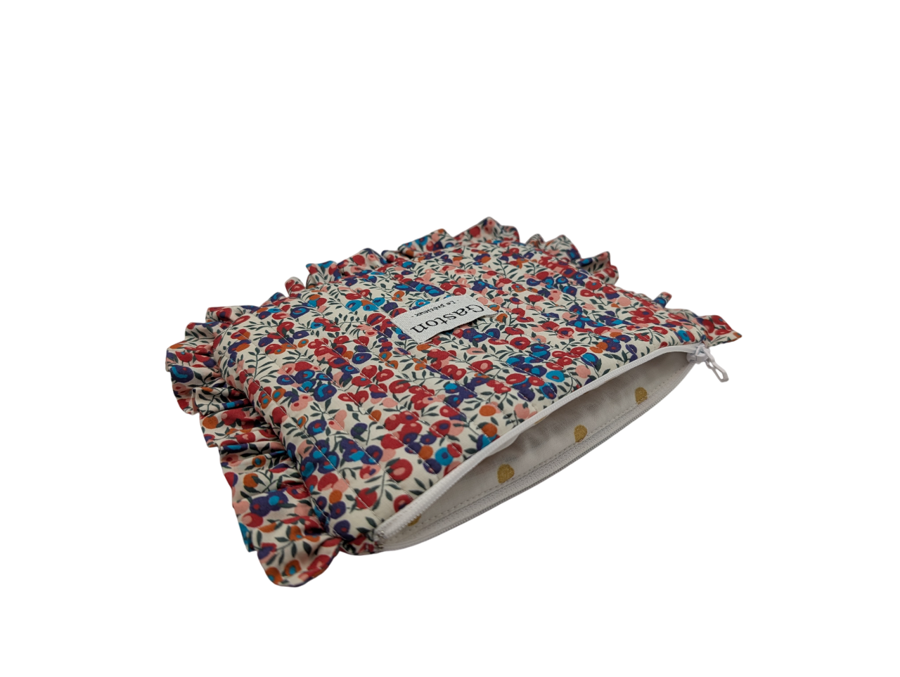 Pochette plate avec froufrous liberty