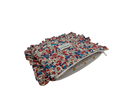 Pochette plate avec froufrous liberty