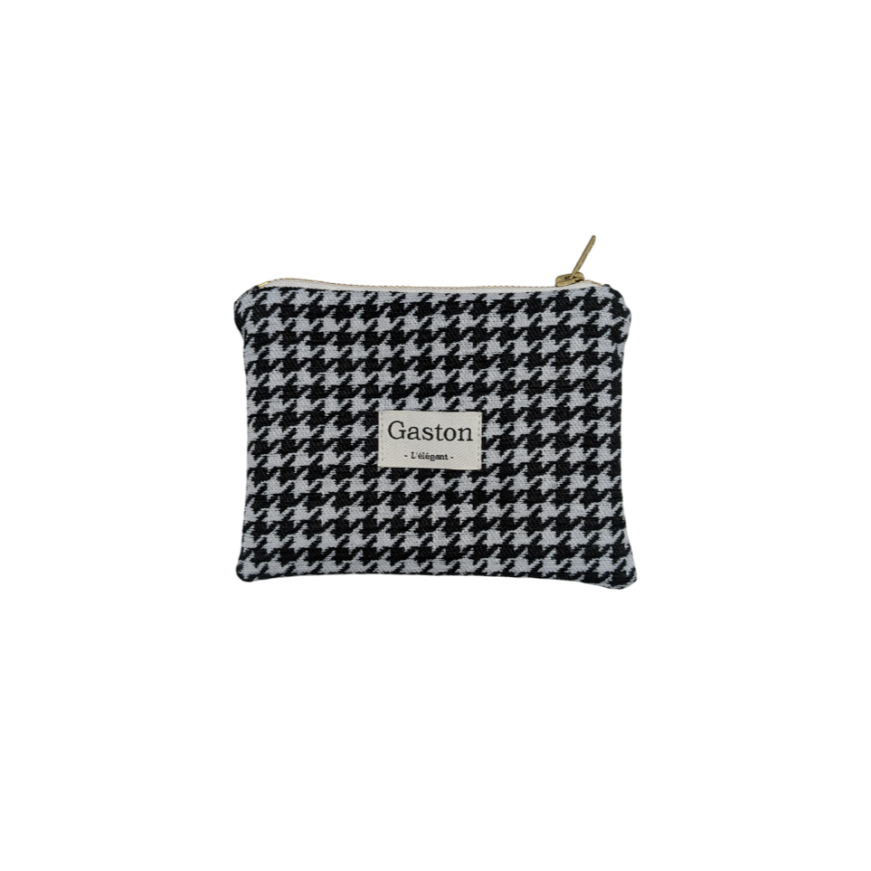 Pochette pied de poule noir