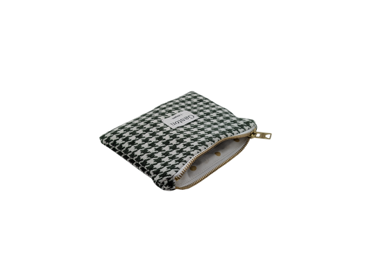 Pochette pied de poule vert