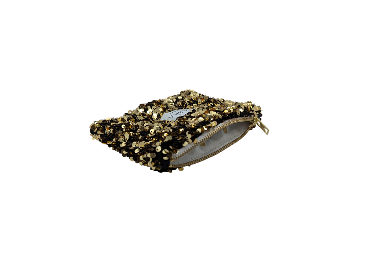 Pochette sequins doré