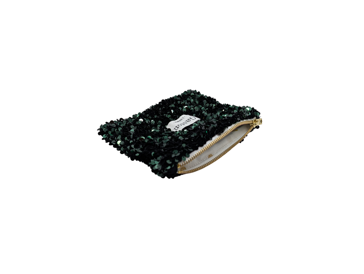 Pochette sequins vert