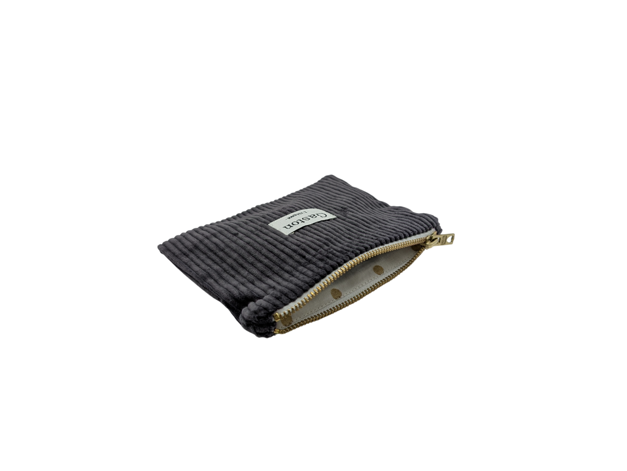 Pochette velours asphalte