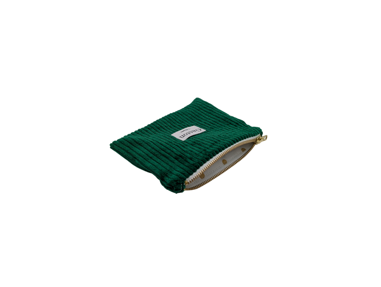 Pochette velours vert basilic