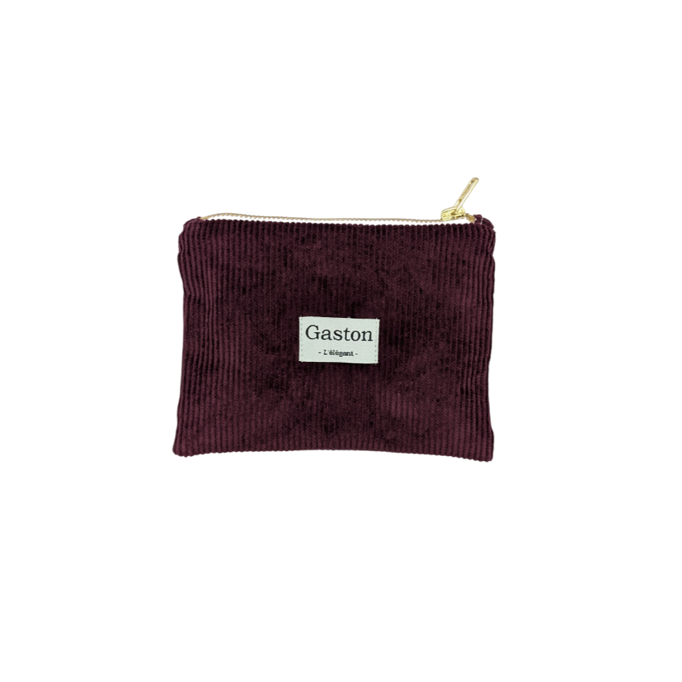 Pochette velours bordeau