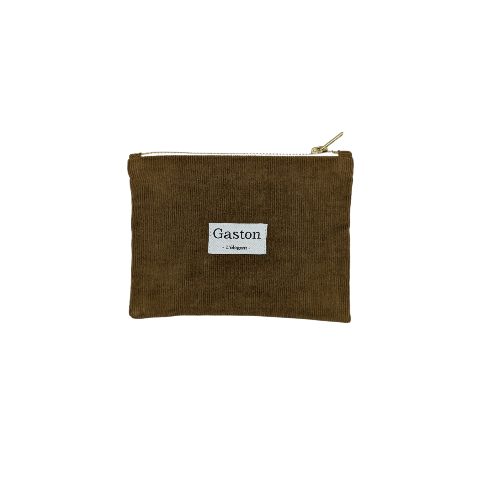 Pochette velours châtaigne