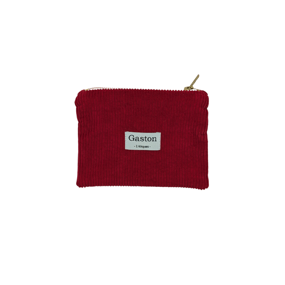 Pochette velours coquelicot