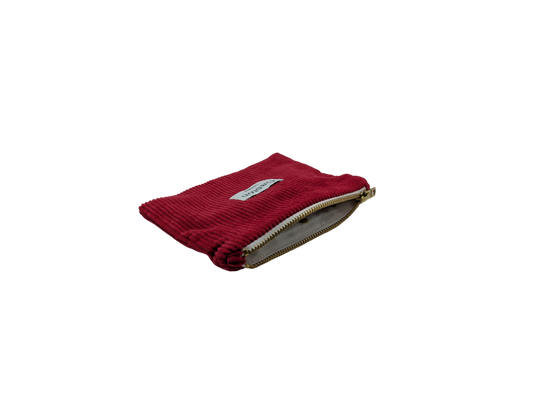 Pochette velours coquelicot