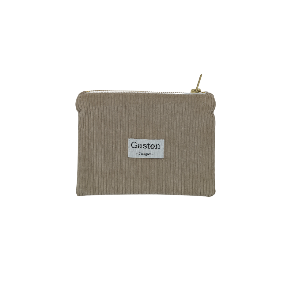 Pochette velours sable