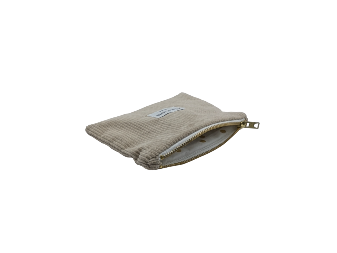Pochette velours sable