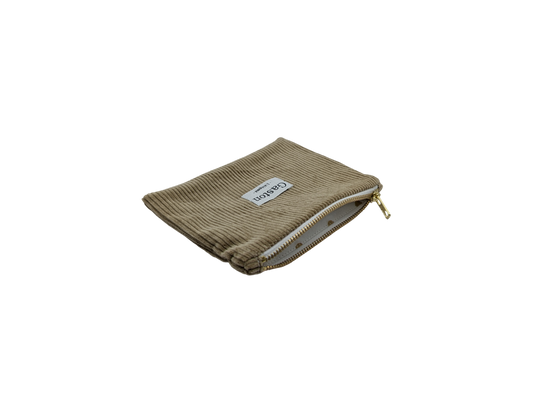 Pochette velours sable