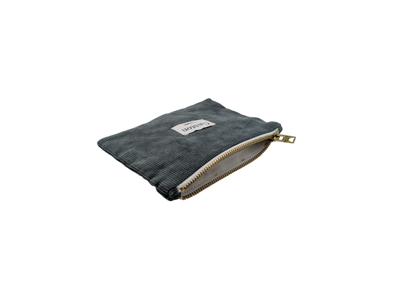Pochette velours vert de gris