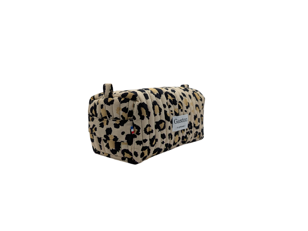 Trousse M matelassée léopard