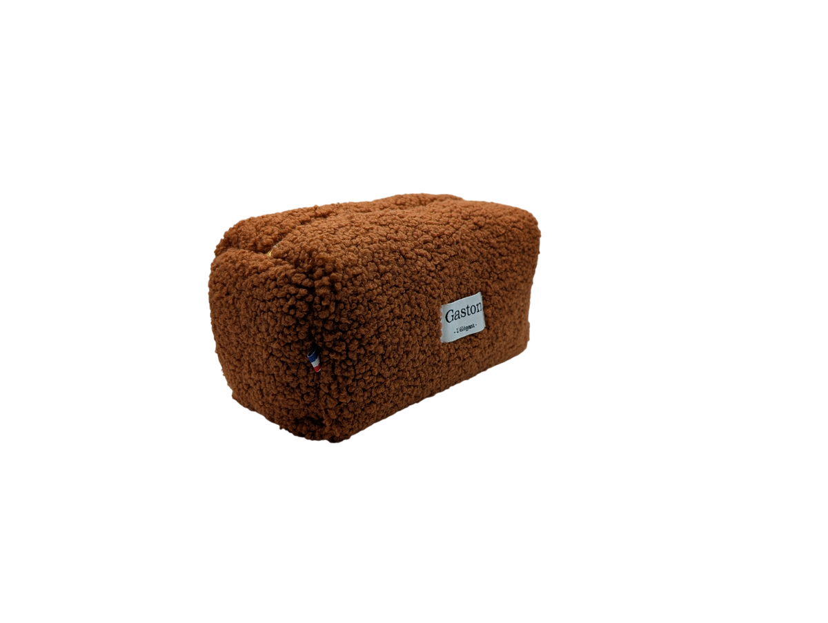 Trousse fausse fourrure sherpa rouille