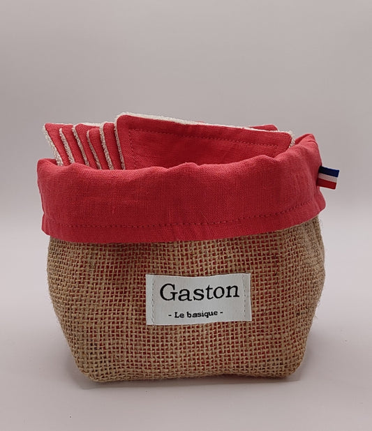 Lingettes démaquillantes en lin corail