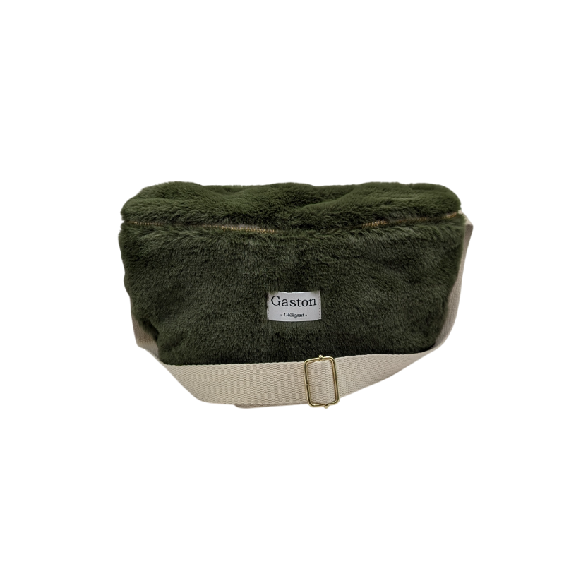 Banane fausse fourrure kaki