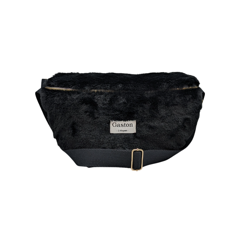 Banane fausse fourrure noire