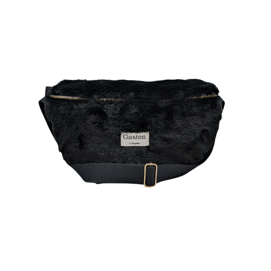 Banane fausse fourrure noire