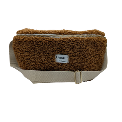 Banane fausse fourrure sherpa cognac