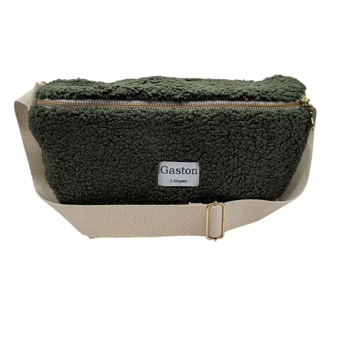 Banane fausse fourrure sherpa kaki