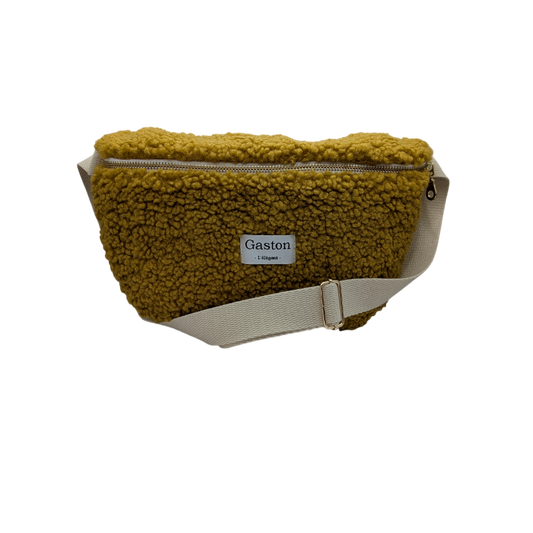 Banane fausse fourrure sherpa ocre