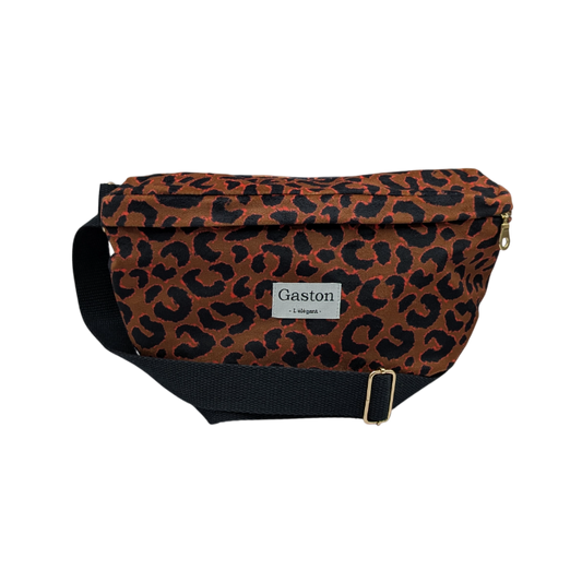 Banane velours léopard cognac