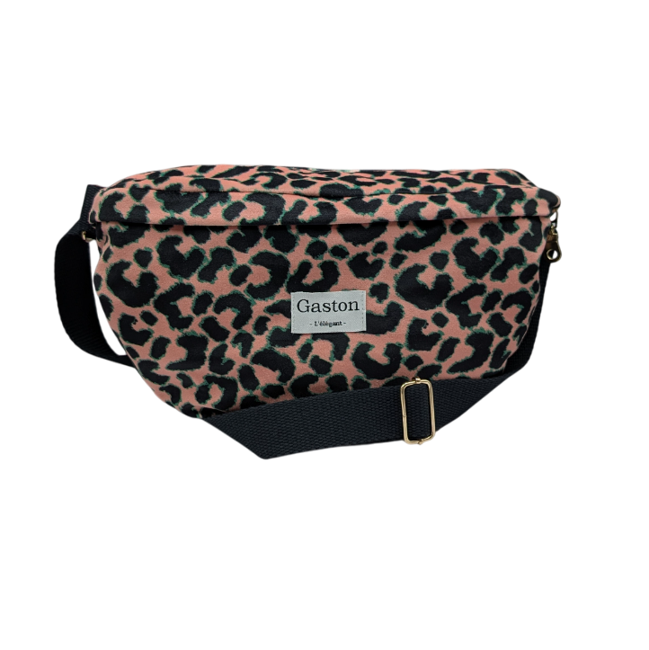 Banane velours léopard rose