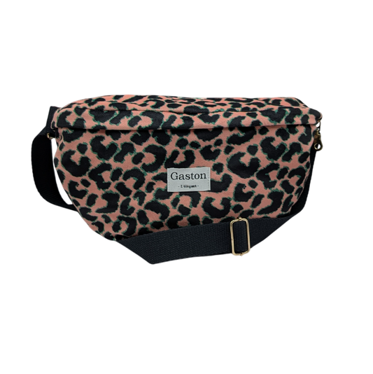 Banane velours léopard rose