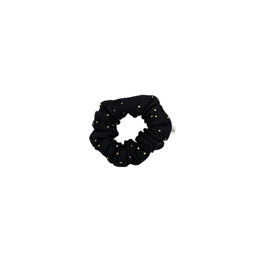 Chouchou noir pois doré