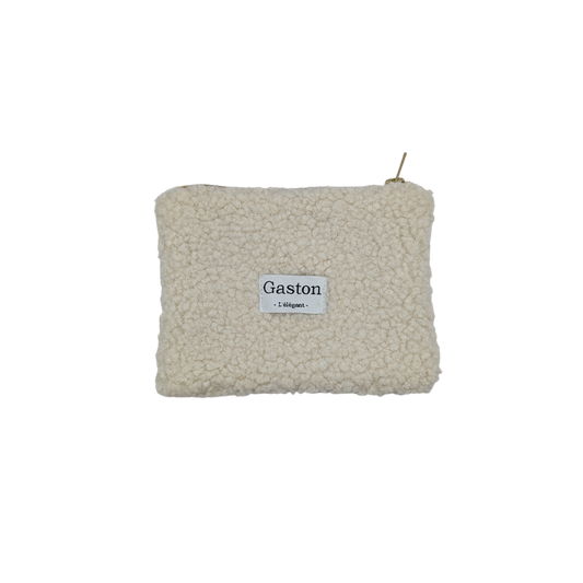 Pochette fausse fourrure sherpa écru