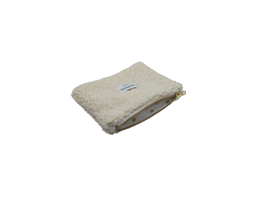 Pochette fausse fourrure sherpa écru