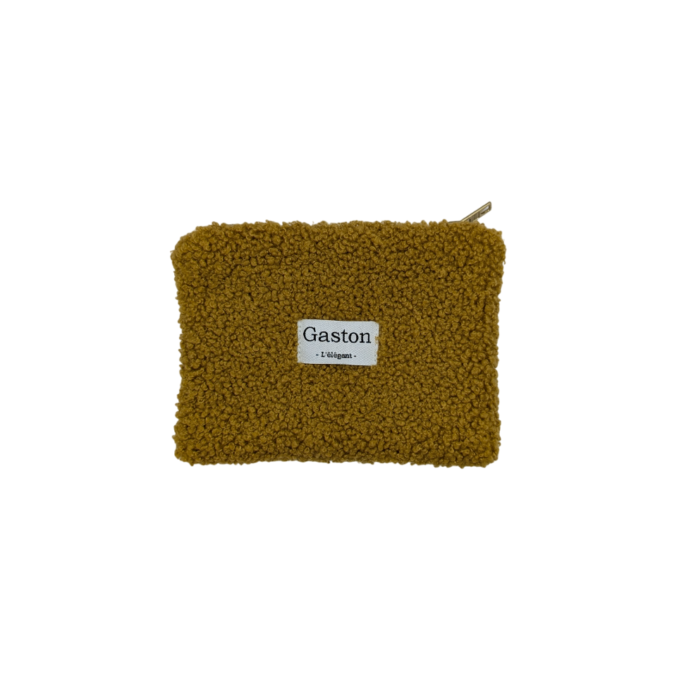 Pochette fausse fourrure sherpa ocre