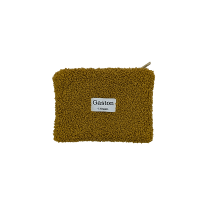 Pochette fausse fourrure sherpa ocre