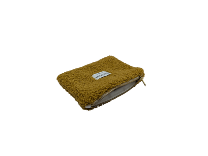 Pochette fausse fourrure sherpa ocre
