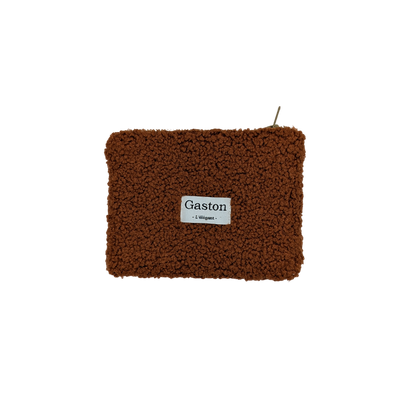 Pochette fausse fourrure sherpa rouille