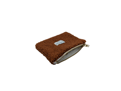 Pochette fausse fourrure sherpa rouille