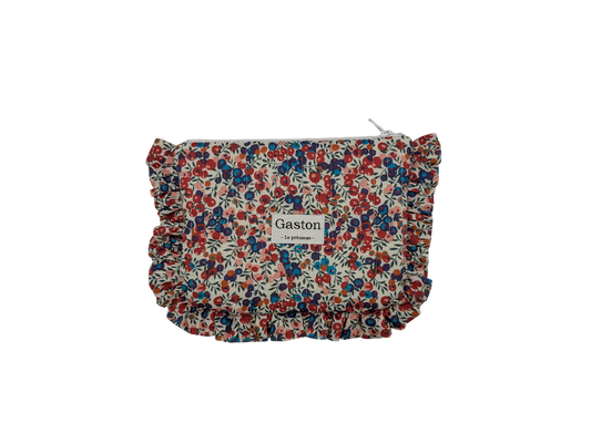 Pochette plate avec froufrous liberty