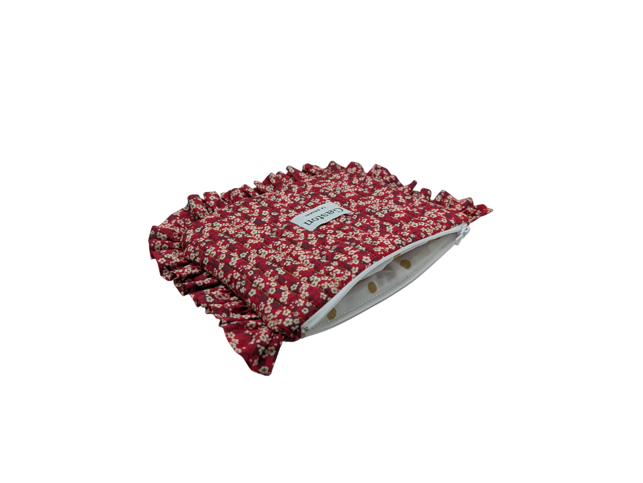Pochette plate avec froufrous liberty