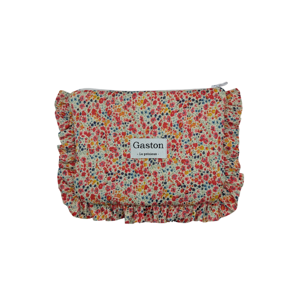 Pochette plate avec froufrous liberty
