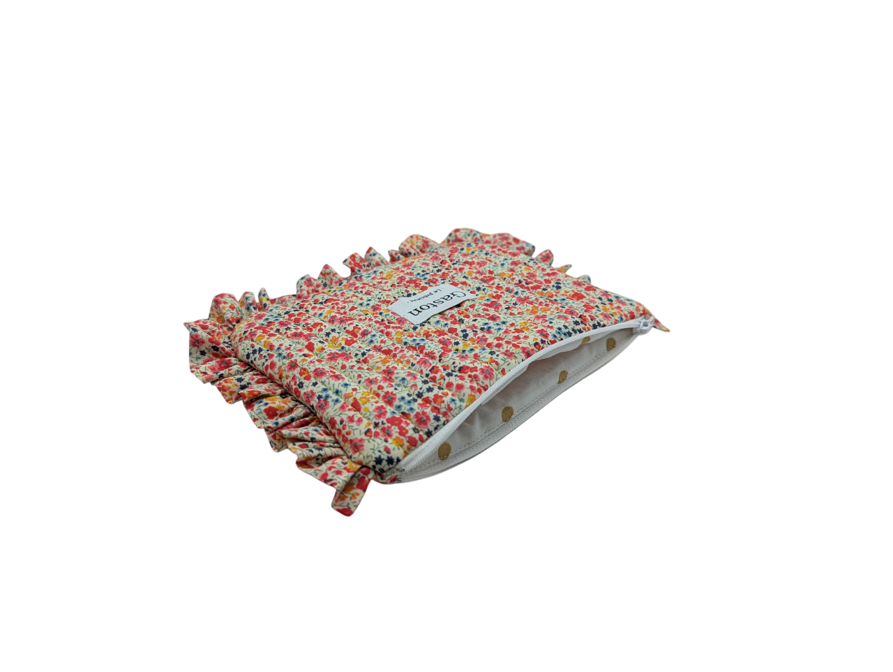 Pochette plate avec froufrous liberty
