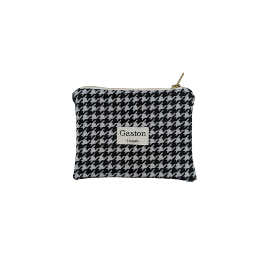 Pochette pied de poule noir