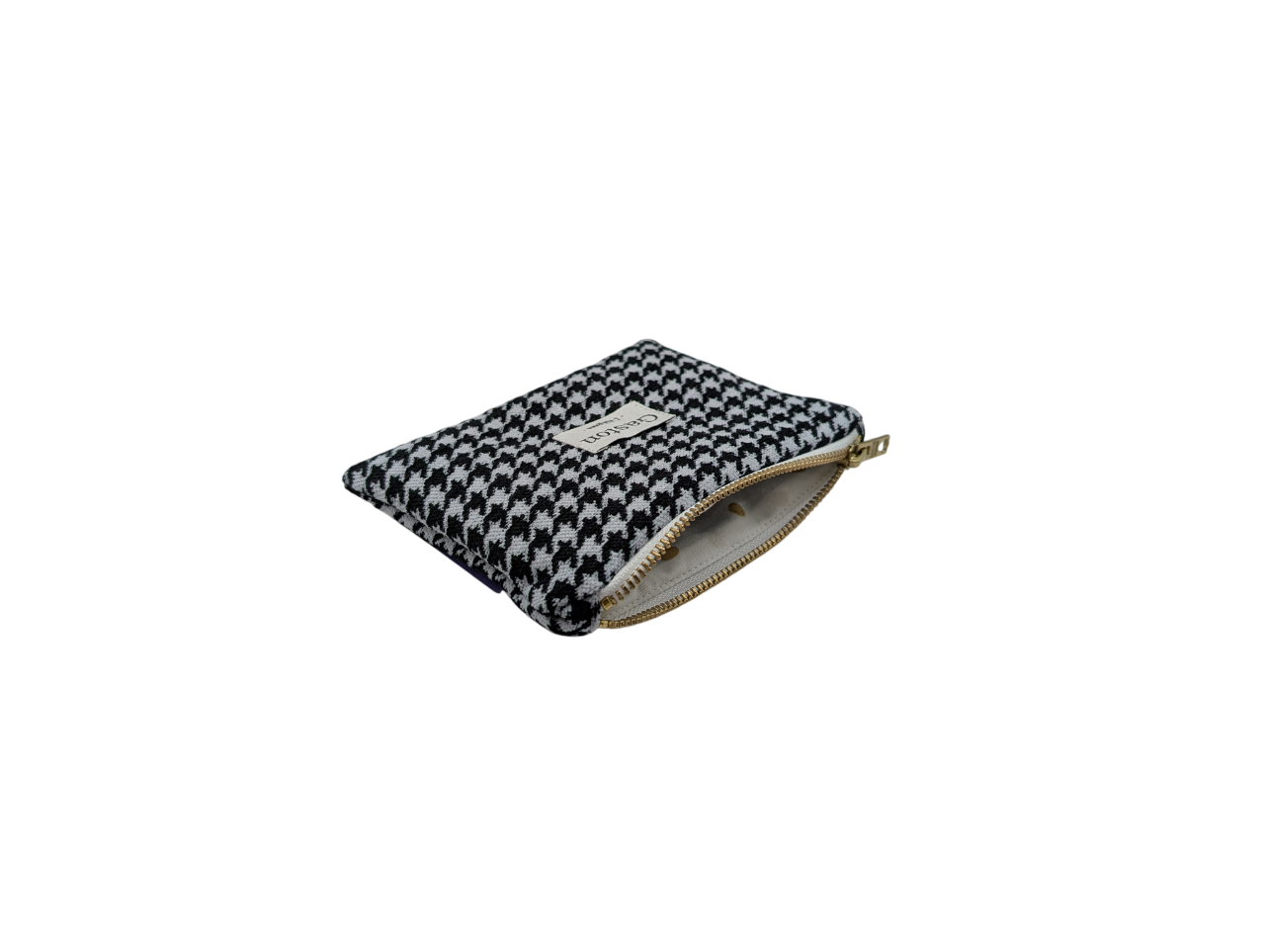 Pochette pied de poule noir