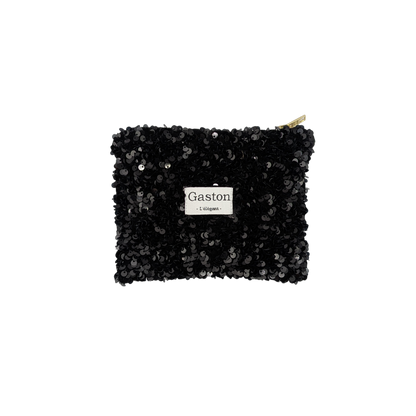 Pochette sequins noir
