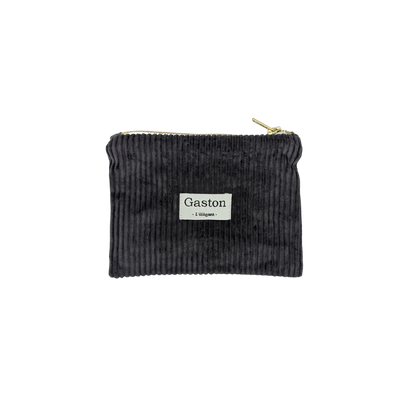 Pochette velours asphalte
