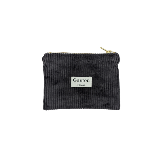Pochette velours asphalte