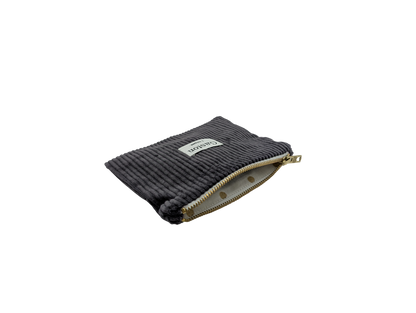 Pochette velours asphalte